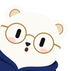 입을 동그랗게 벌린 놀란 표정의 모민 곰